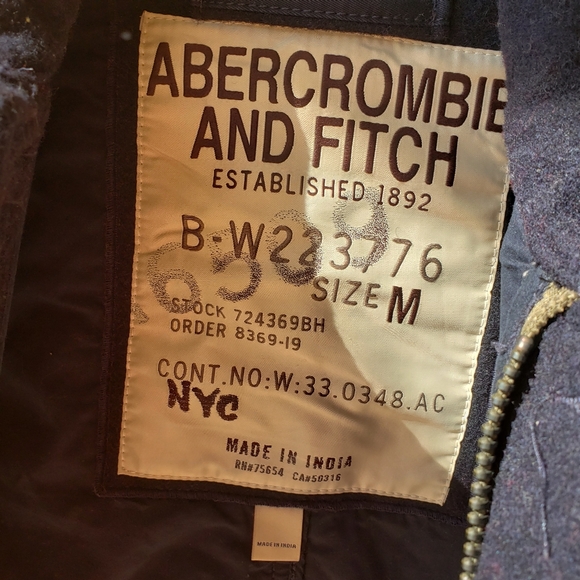 ABERCROMBIE FITCH wool navy blue jacket - Picture 3 of 10